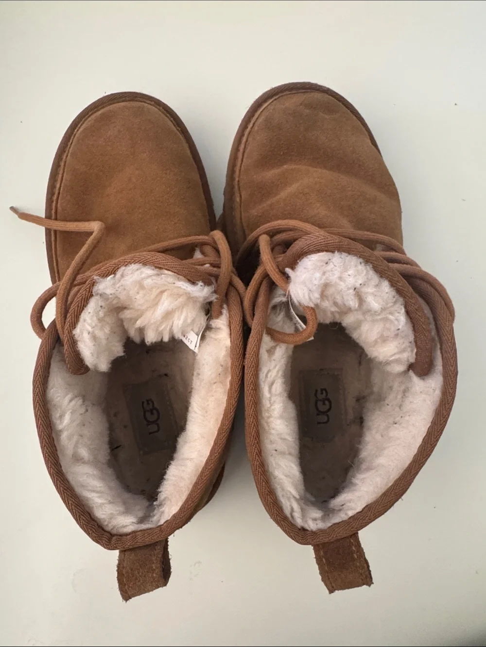 UGG Women’s Neumel Chestnut Suede Shearling Ankle Boots Size 7